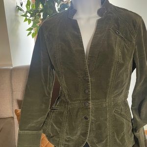 Olive green corduroy snap front jacket SZ 8P